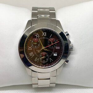 121 Time Custom Swiss made men’s watch date small second 42mm brown dial running